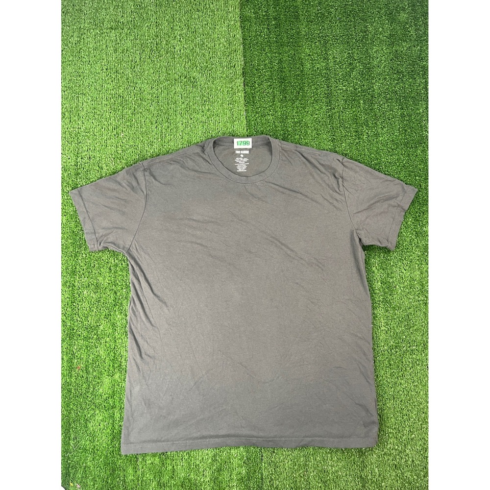 True Classic Mens Large Charcoal Grey Crew Neck Short Sleeve Athletic Fit Tee